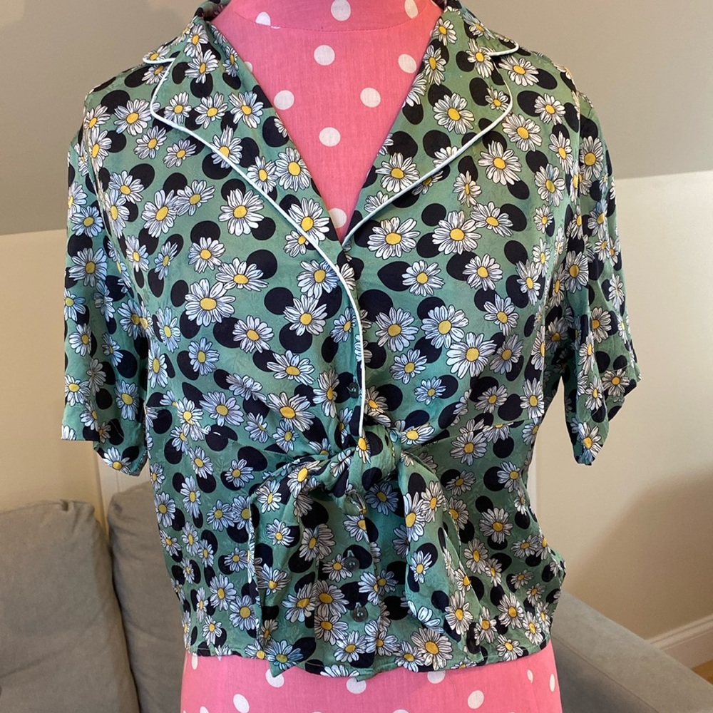 Sandro Silky Floral Short-sleeved Top